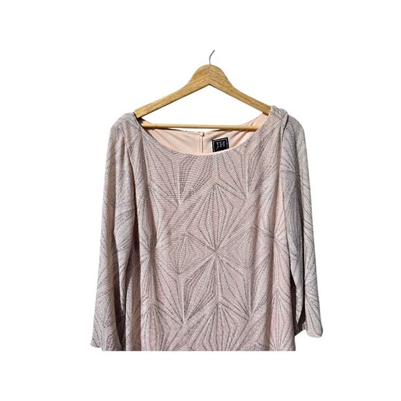 Vintage JH Evenings Pink Glitter Tunic Shift Dress 16 - Picture 3 of 6